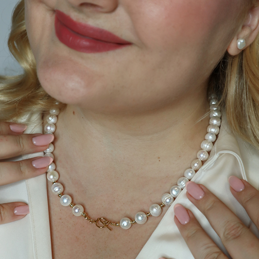 Seraphine Large Irregular Oval Pearl Necklace