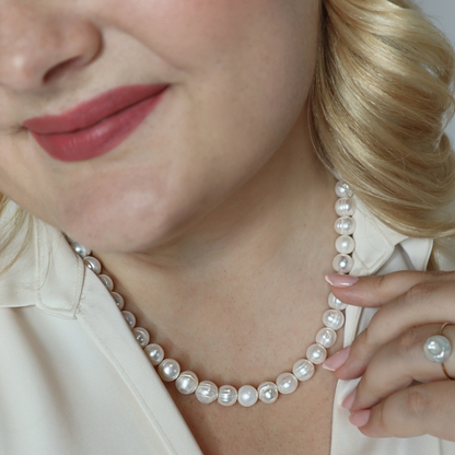 Seraphine Large Irregular Oval Pearl Necklace