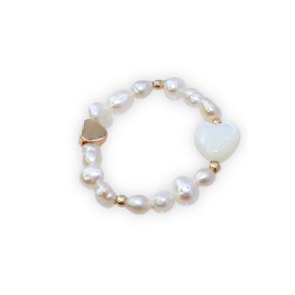 Selene Hearts, Beads and Pearls Ring