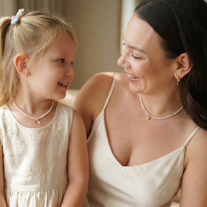 Timeless Bond Pearl Necklace with Personalised Heart Charm