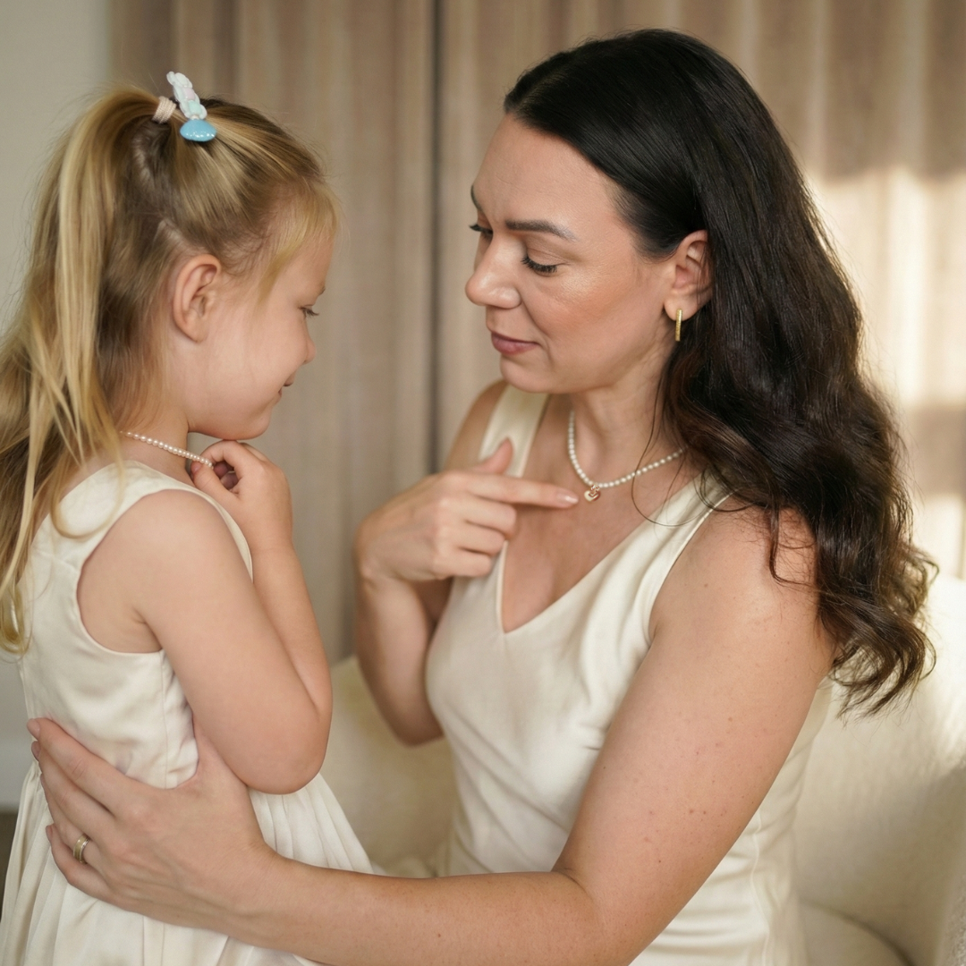 Timeless Bond Pearl Necklace with Personalised Heart Charm
