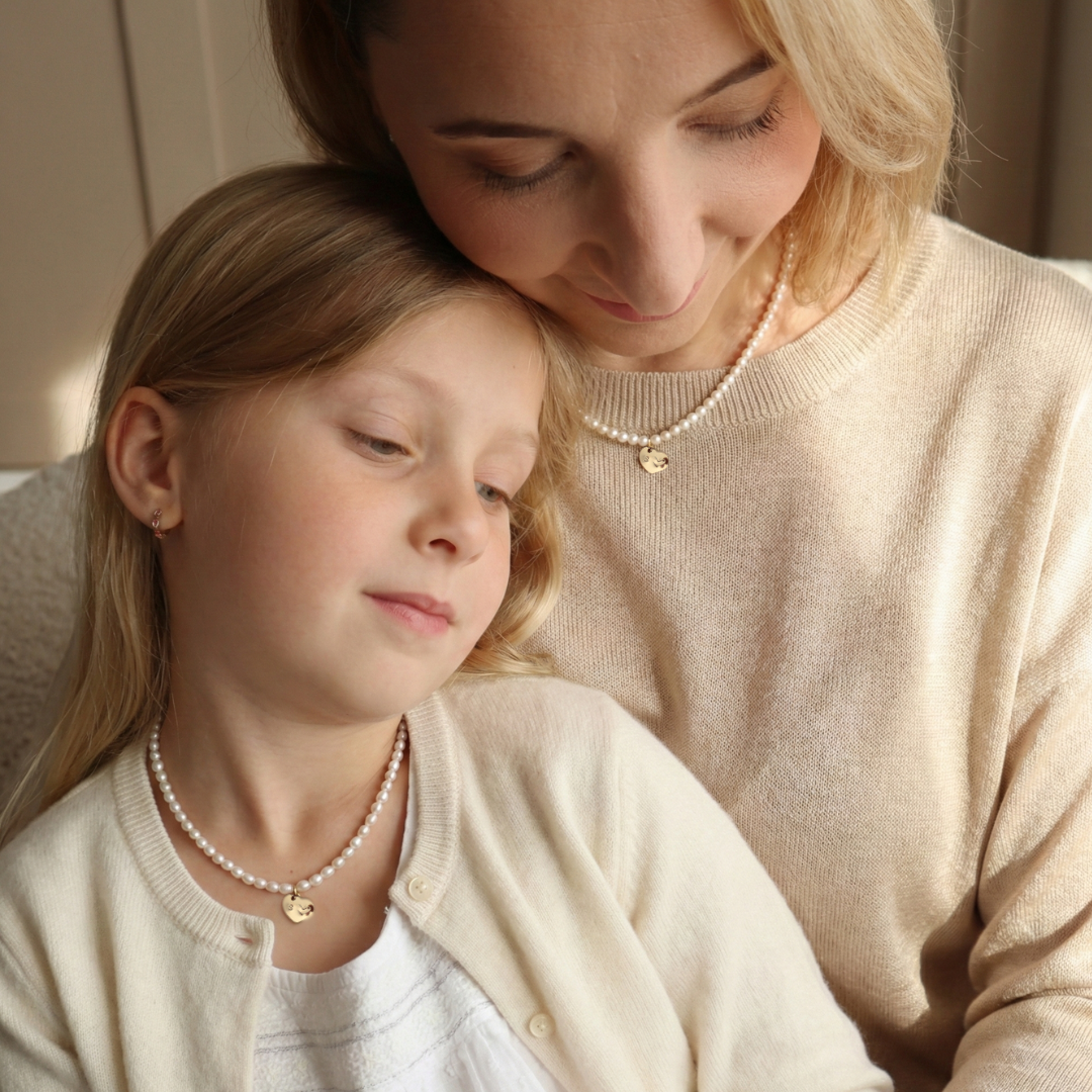 Timeless Bond Pearl Necklace with Personalised Heart Charm