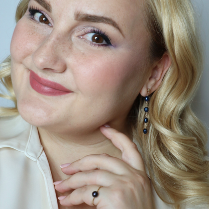 Amelia Black Pearl Drop Earrings