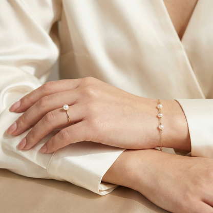 Livia Three Pearl and Beads Bracelet