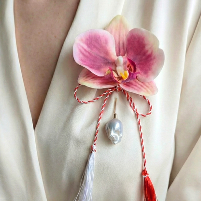Orchid Baroque Pearl Brooch