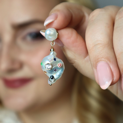 Gemma 3 in 1 Convertible Baroque Pearl Earrings