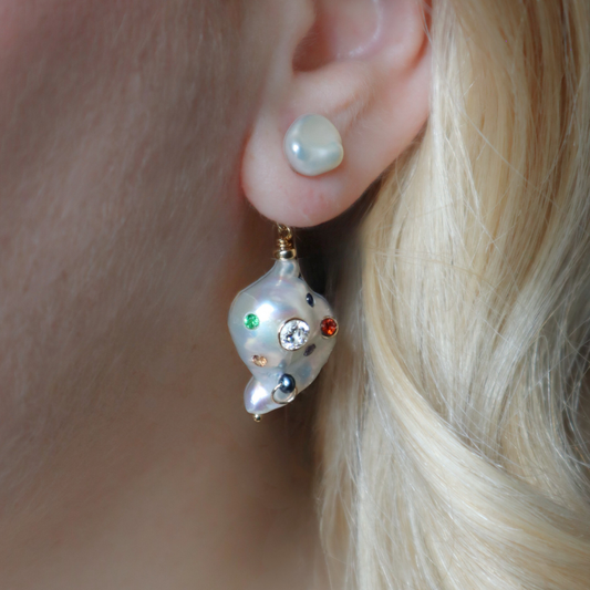 Gemma 3 in 1 Convertible Baroque Pearl Earrings