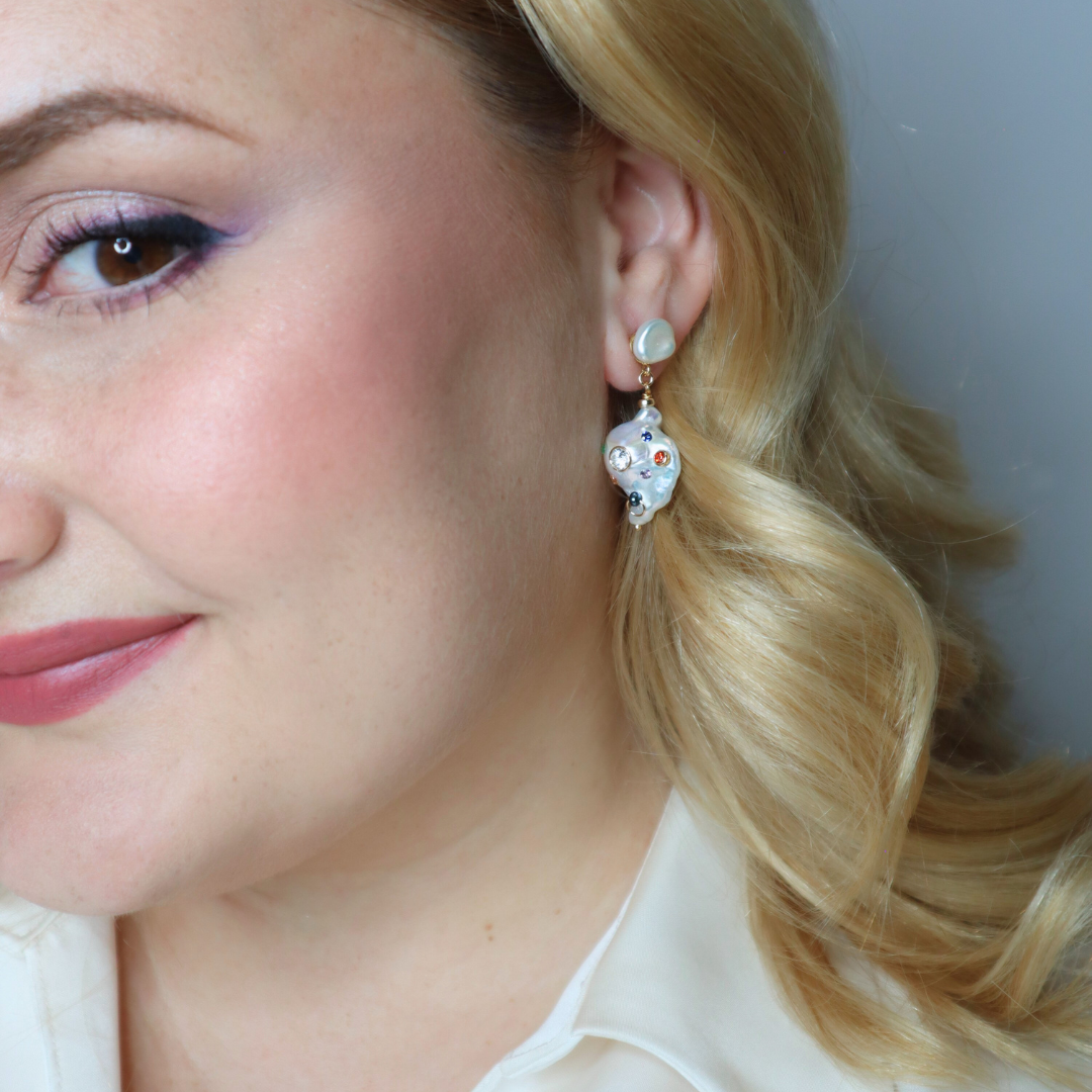 Gemma 3 in 1 Convertible Baroque Pearl Earrings