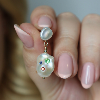 Gemmelle 3 in 1 Convertible Baroque Pearl Earrings