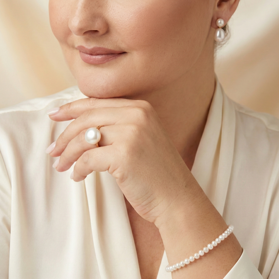 Gabrielle Large Solitaire Pearl Ring