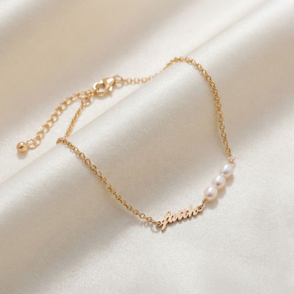 Faith Three Pearl Bracelet