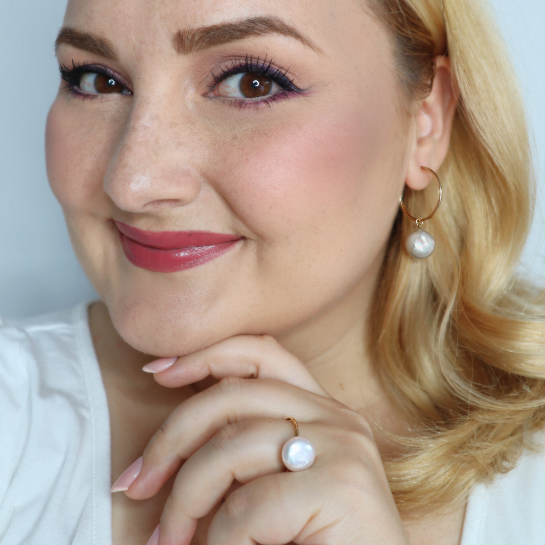 Maya 2 in 1 Coin Pearl Hoop Earrings