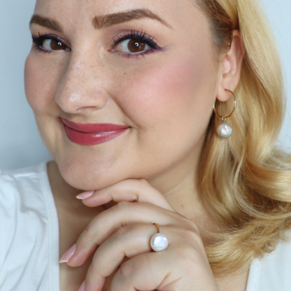 Maya 2 in 1 Coin Pearl Hoop Earrings