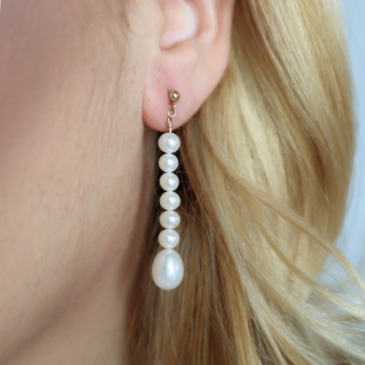 Vivienne Cascade Teardrop Pearl Earrings
