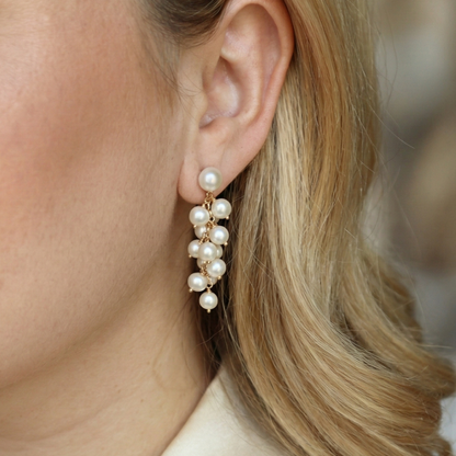 Alba 3 in 1 Convertible Pearl Cascade Earrings