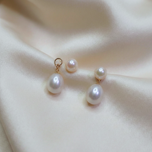 Julia 3 in 1 Convertible Teardrop Pearl Earrings