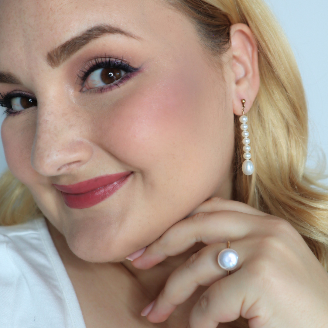 Vivienne Cascade Teardrop Pearl Earrings - Clip On