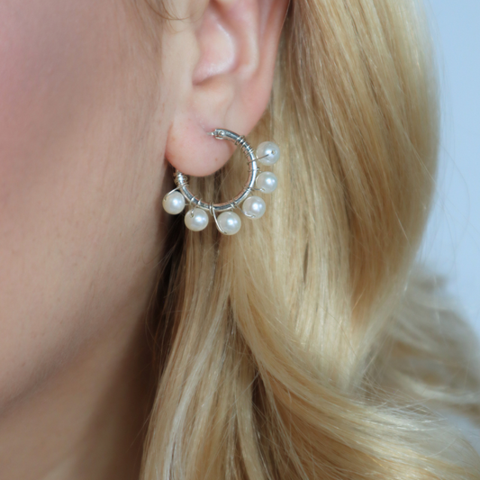 Estelle Pearl Wrap Hoops