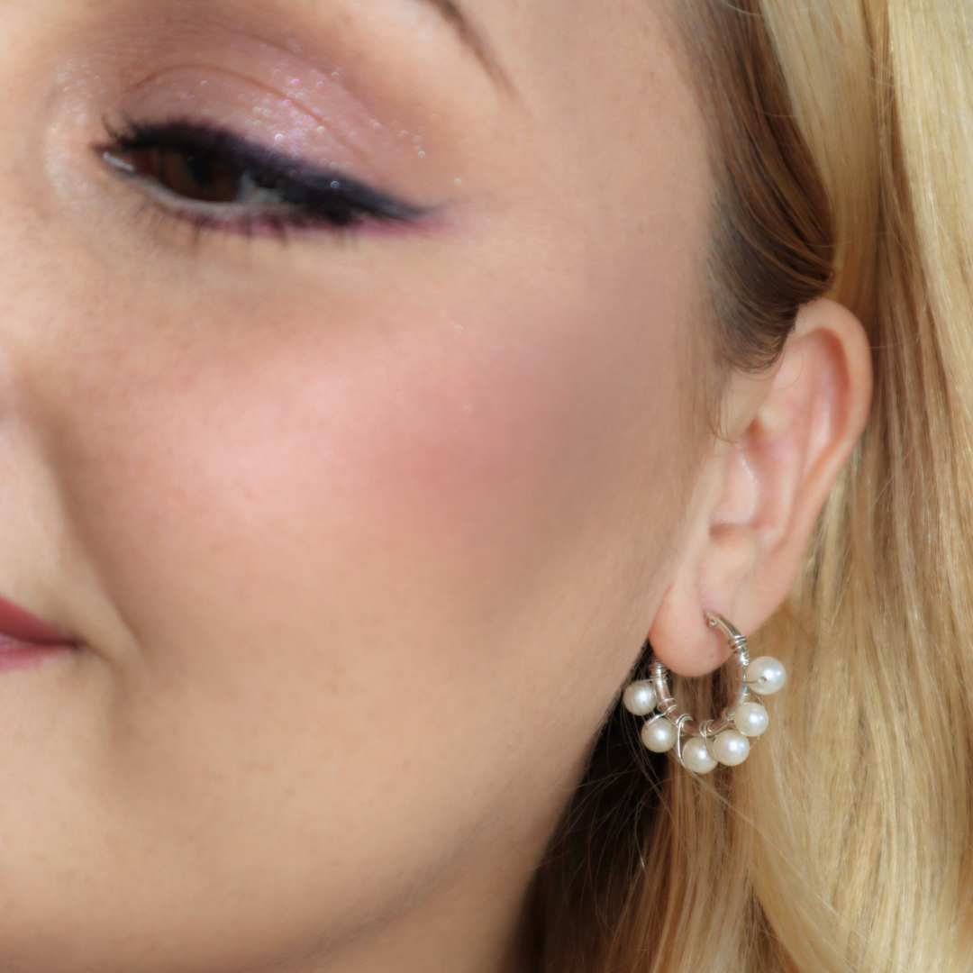 Estelle Pearl Wrap Hoops