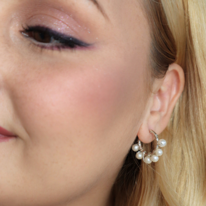 Estelle Pearl Wrap Hoops