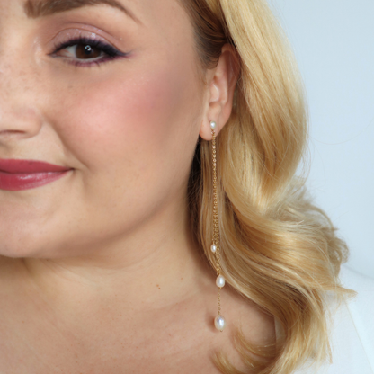 Isadora Waterfall Drop Pearl Earrings