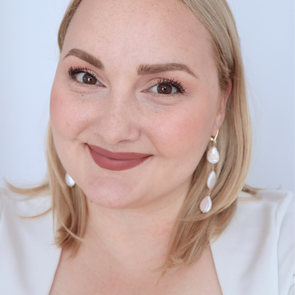 Calista Triple Drop Pearl Earrings