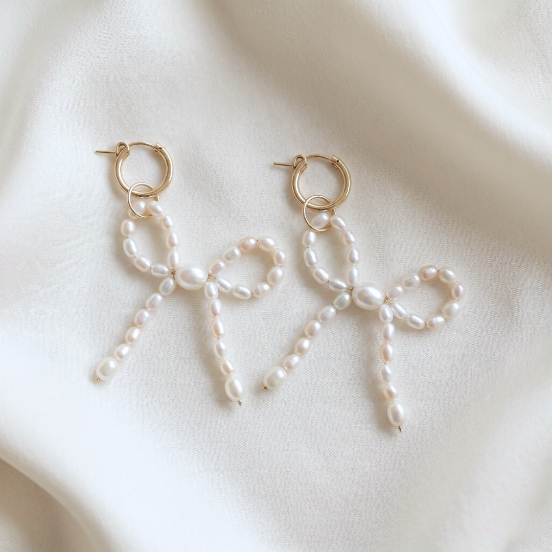 Lottie 2 in 1 Pearl Bow Earrings