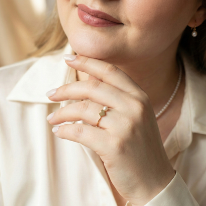 Daphne Heart and Pearl Ring