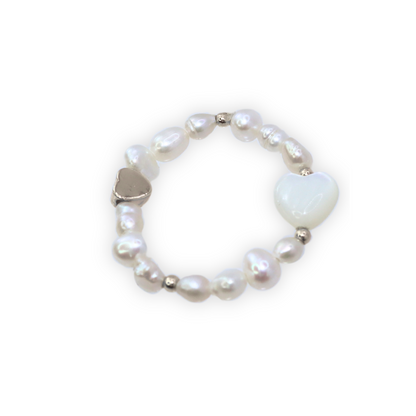 Selene Hearts, Beads and Pearls Ring