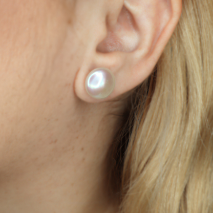 Maya Coin Pearl Stud Earrings