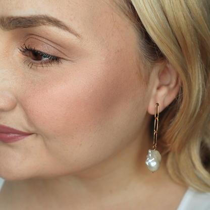 Lucia Long Baroque Pearl Earrings