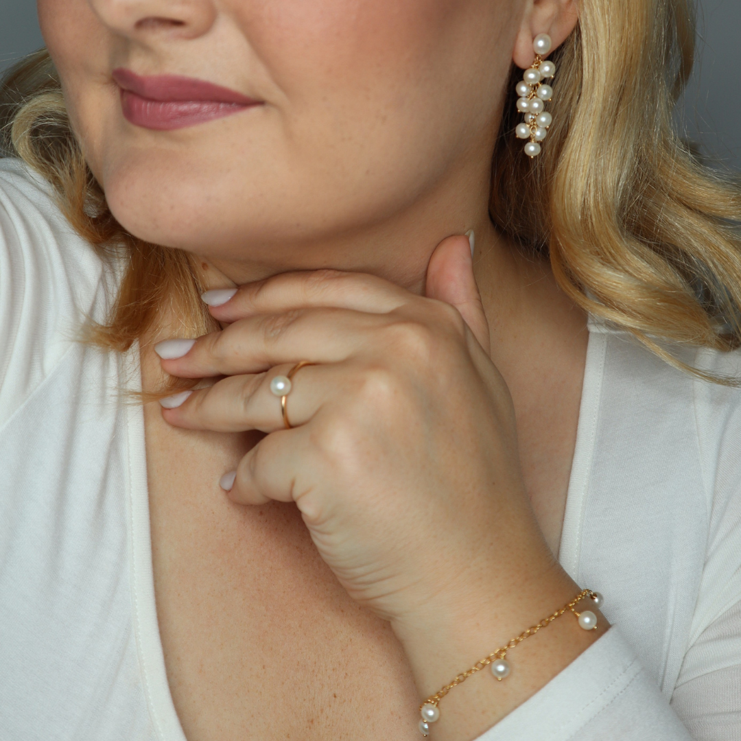 Alba 3 in 1 Convertible Pearl Cascade Earrings