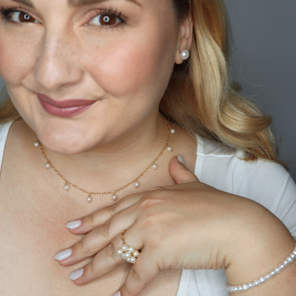 Alba Round Pearl Drops Necklace