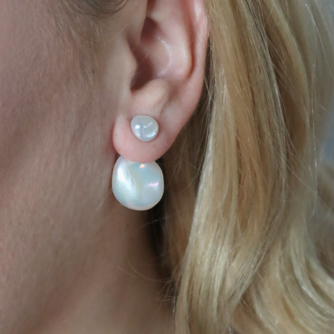 Seraphine 3 in 1 Convertible Baroque Pearl Drop Earrings