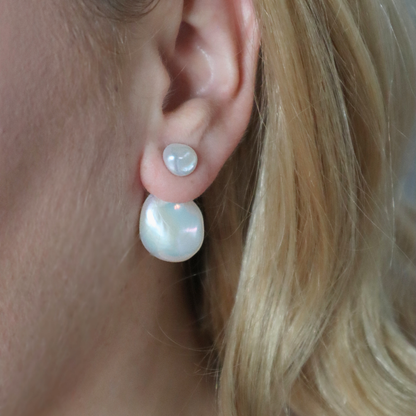 Seraphine 3 in 1 Convertible Baroque Pearl Drop Earrings