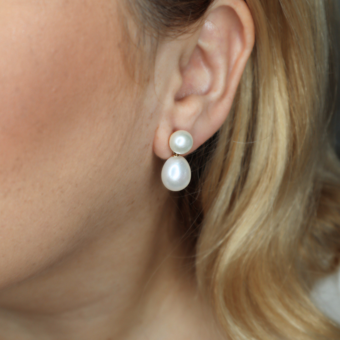 Julia 3 in 1 Convertible Teardrop Pearl Earrings
