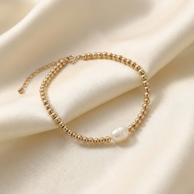 Penelope Beads and Pearl Bracelet