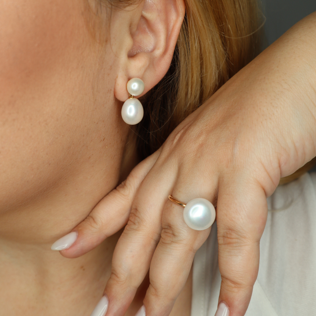 Julia 3 in 1 Convertible Teardrop Pearl Earrings