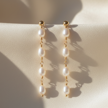 Amelia Drop Pearl Earrings