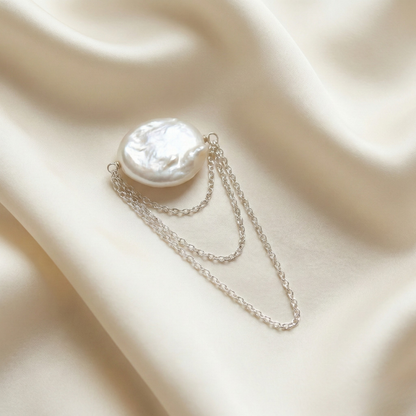 Charlotte Pearl Chain Brooch