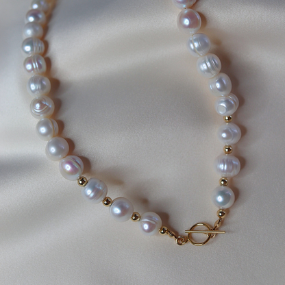 Seraphine 3 in 1 Convertible Large Pearl Necklace with Detachable Baroque Pearl Charm