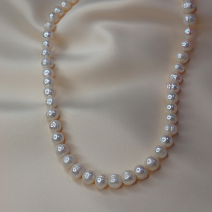 Seraphine Large Irregular Oval Pearl Necklace