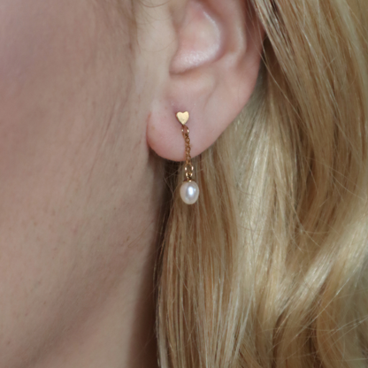 Beatrice Heart and Teardrop Pearls Earrings