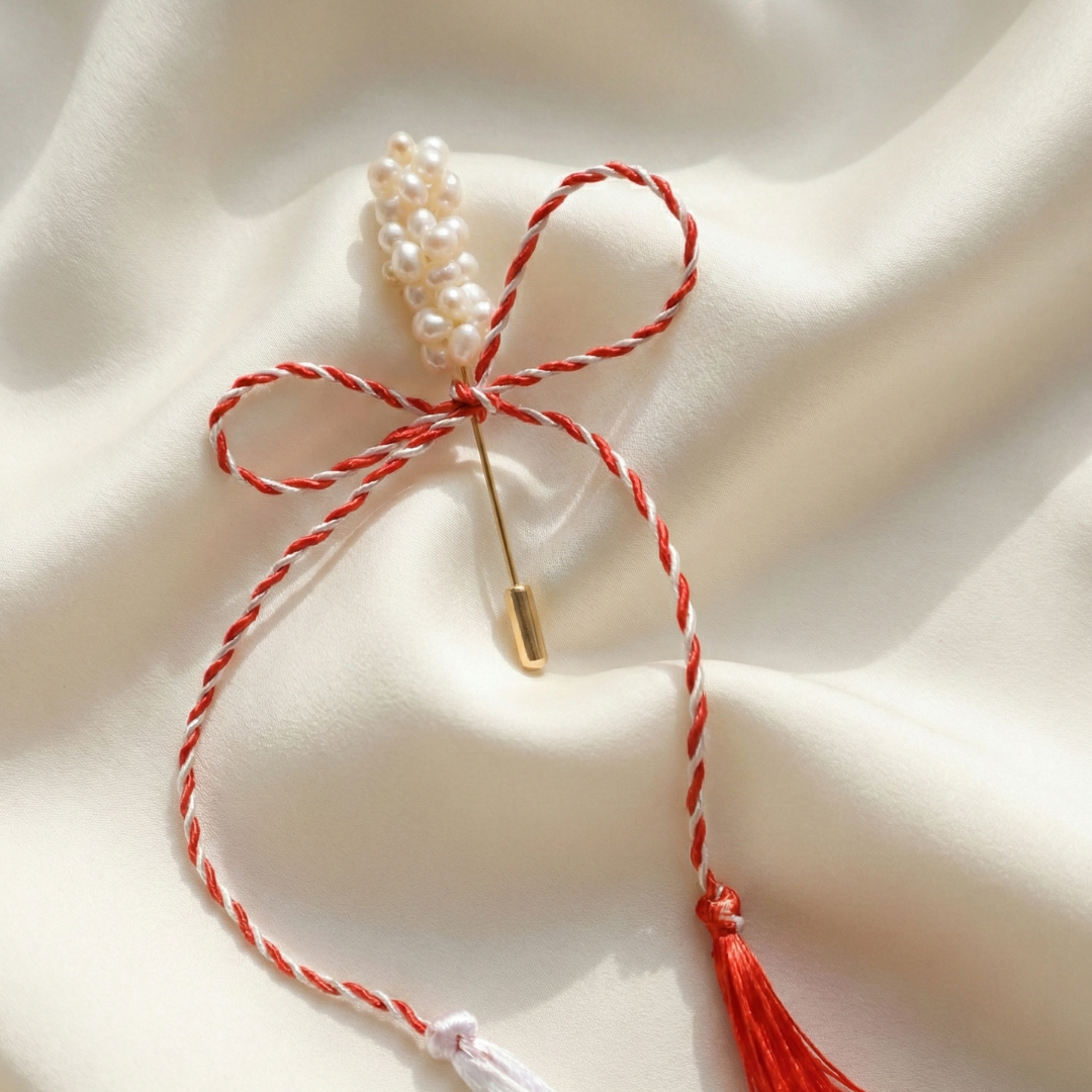 Blossom Stick Pearl Brooch