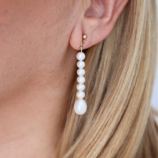 Vivienne Cascade Teardrop Pearl Earrings