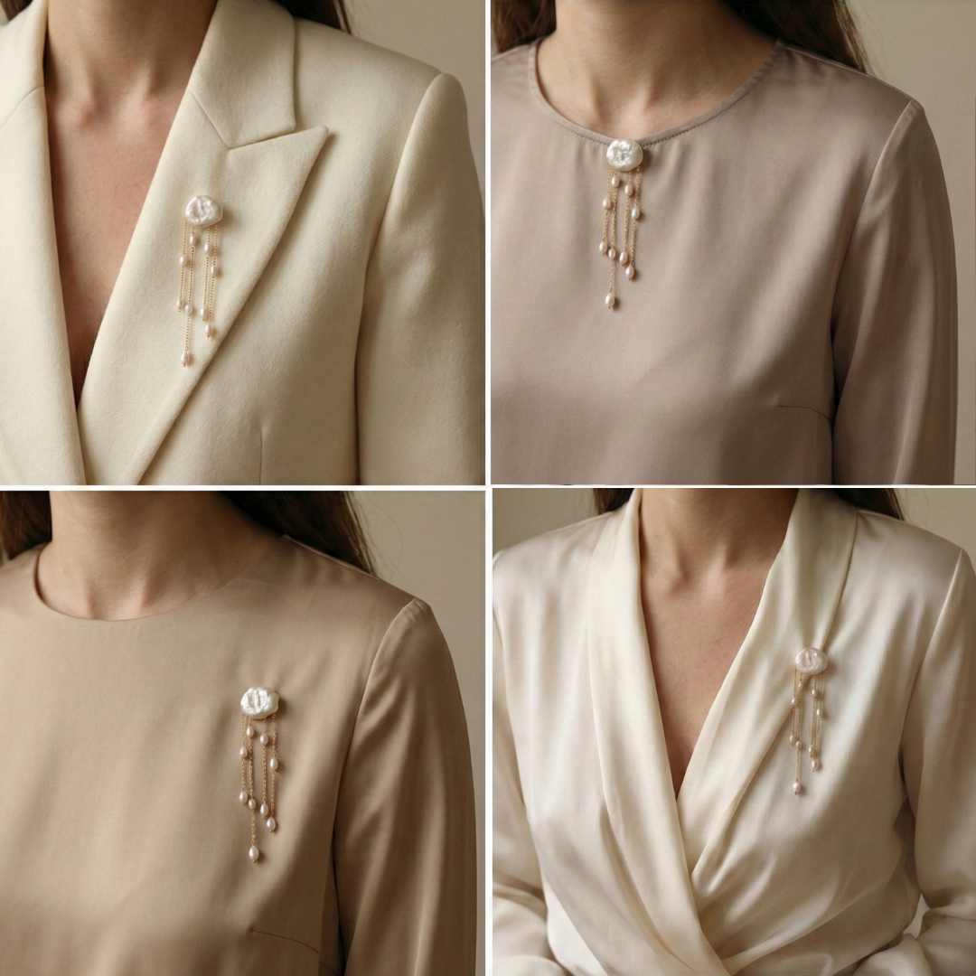 Charlotte Cloud Pearl Brooch