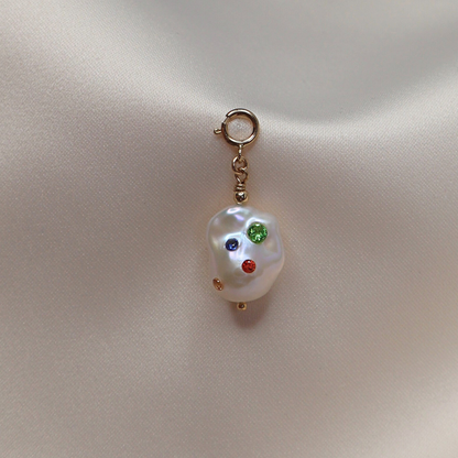 Gemmelle Bejeweled Baroque Pearl Charm with Clasp