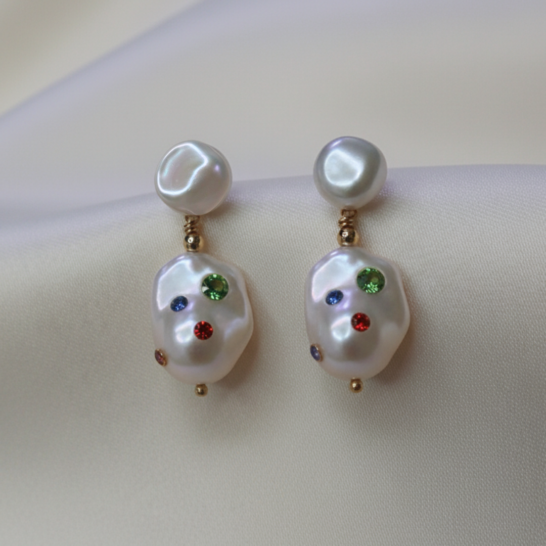 Gemmelle 3 in 1 Convertible Baroque Pearl Earrings