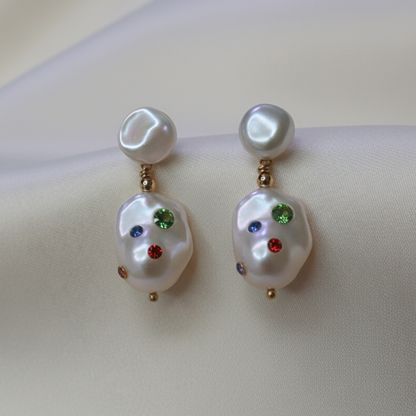 Gemmelle 3 in 1 Convertible Baroque Pearl Earrings