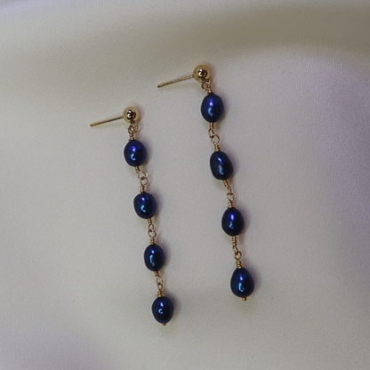 Amelia Black Pearl Drop Earrings